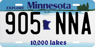 MN license plate 905NNA