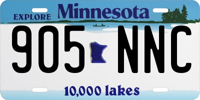 MN license plate 905NNC