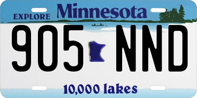 MN license plate 905NND