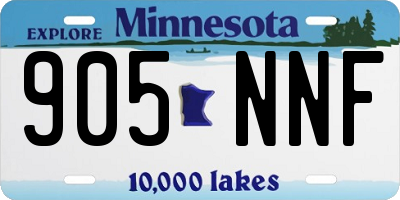 MN license plate 905NNF