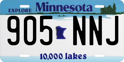 MN license plate 905NNJ
