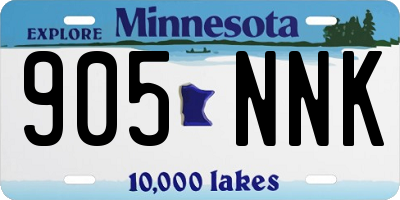 MN license plate 905NNK