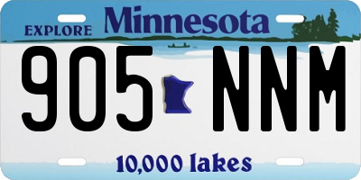 MN license plate 905NNM