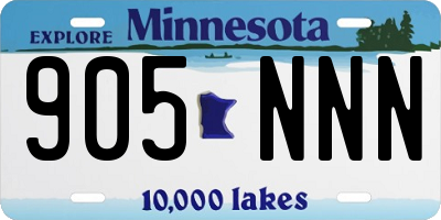 MN license plate 905NNN