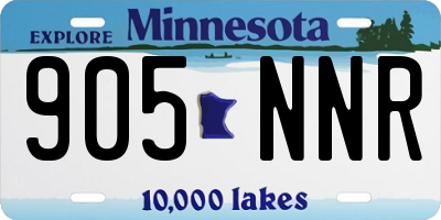 MN license plate 905NNR