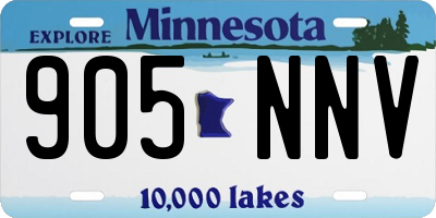 MN license plate 905NNV