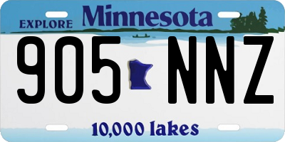 MN license plate 905NNZ
