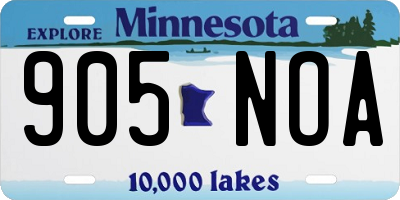 MN license plate 905NOA