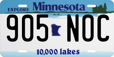 MN license plate 905NOC