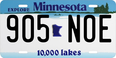 MN license plate 905NOE