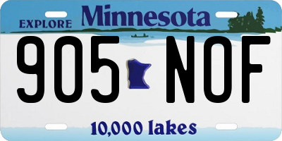 MN license plate 905NOF