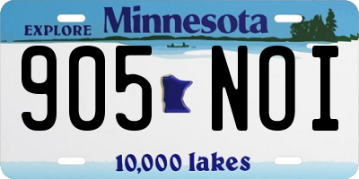 MN license plate 905NOI