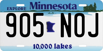 MN license plate 905NOJ