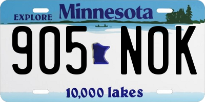 MN license plate 905NOK