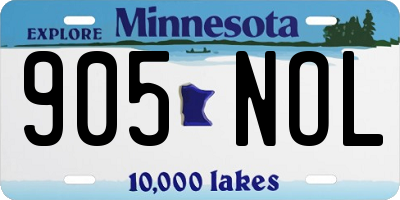 MN license plate 905NOL