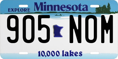 MN license plate 905NOM