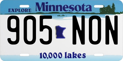 MN license plate 905NON