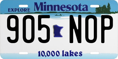 MN license plate 905NOP