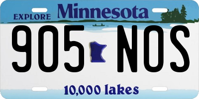 MN license plate 905NOS