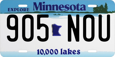 MN license plate 905NOU