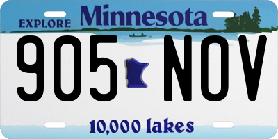 MN license plate 905NOV