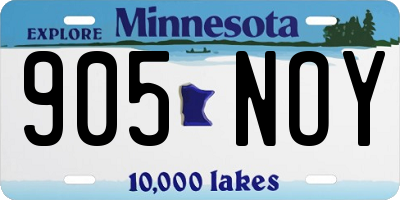 MN license plate 905NOY