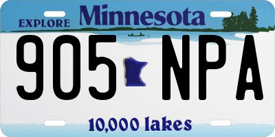 MN license plate 905NPA