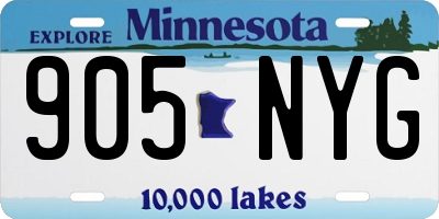 MN license plate 905NYG