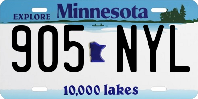 MN license plate 905NYL