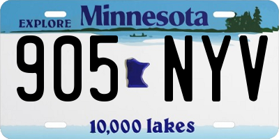 MN license plate 905NYV