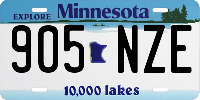 MN license plate 905NZE