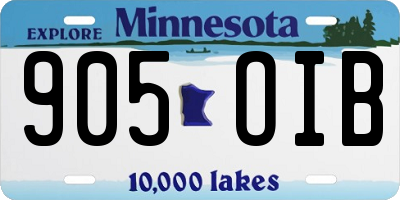 MN license plate 905OIB