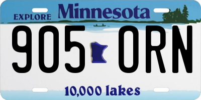 MN license plate 905ORN