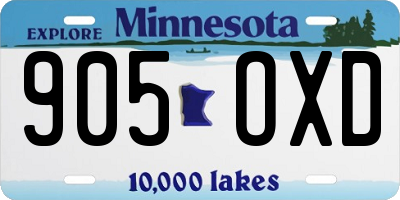 MN license plate 905OXD