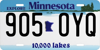 MN license plate 905OYQ