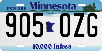 MN license plate 905OZG