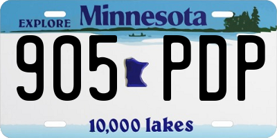 MN license plate 905PDP