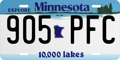 MN license plate 905PFC