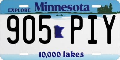 MN license plate 905PIY