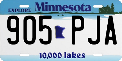 MN license plate 905PJA