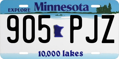 MN license plate 905PJZ