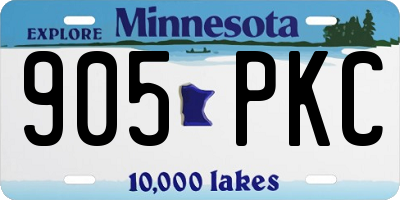 MN license plate 905PKC