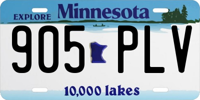 MN license plate 905PLV