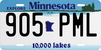 MN license plate 905PML