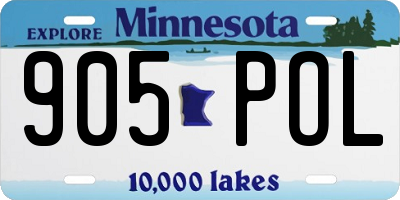 MN license plate 905POL
