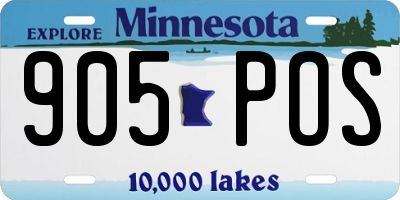MN license plate 905POS