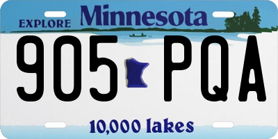 MN license plate 905PQA