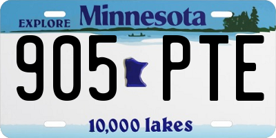MN license plate 905PTE