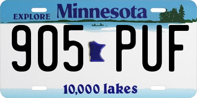 MN license plate 905PUF