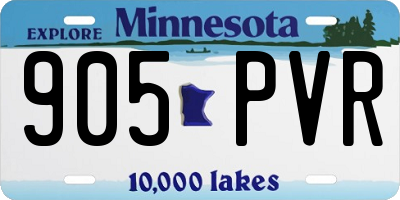 MN license plate 905PVR